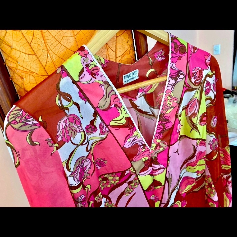 💐VINTAGE EMILIO PUCCI EPFR HOST PICK 1960s Caftan S - Picture 3 of 8